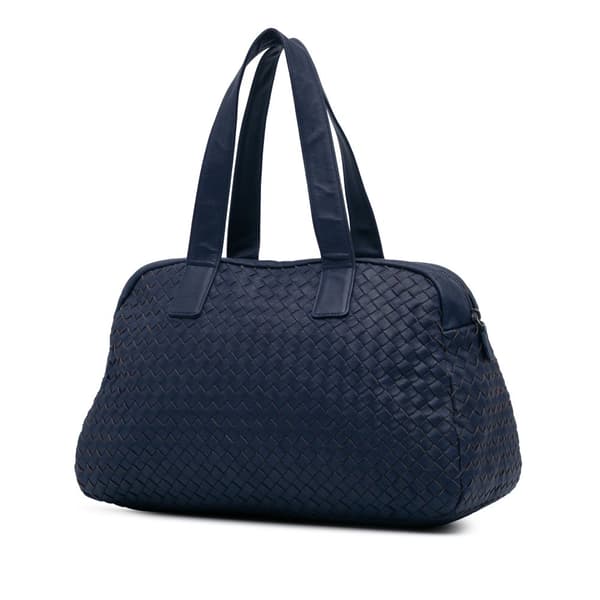 Pre-owned Bottega Veneta Nappa Intrecciato Handbag Blue