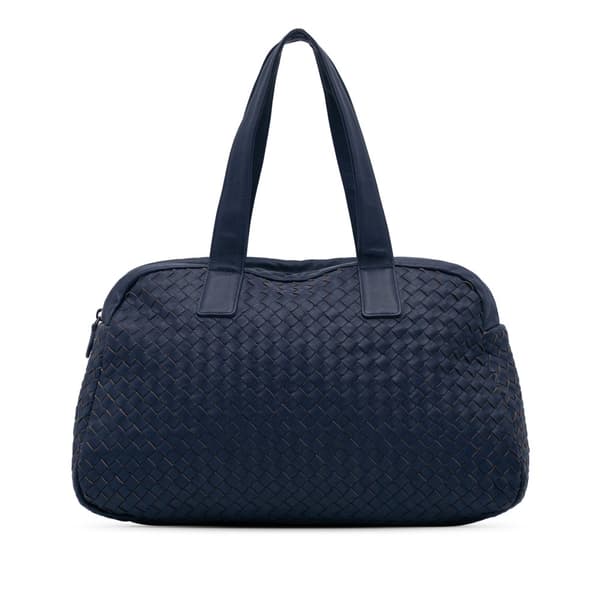 Pre-owned Bottega Veneta Nappa Intrecciato Handbag Blue