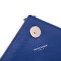 Miniatyrbild 9 av 10: Pre-owned Saint Laurent Medium Monogram Chevron Sheepskin College Bag Blue
