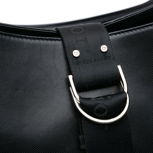Pre-owned Dior Coated Canvas Crystal Hardcore Handbag Black