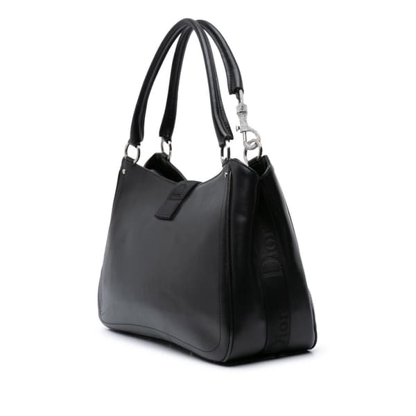 Pre-owned Dior Coated Canvas Crystal Hardcore Handbag Black