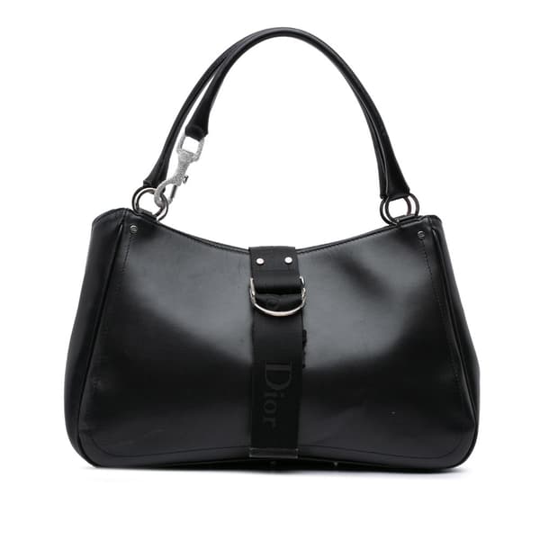 Pre-owned Dior Coated Canvas Crystal Hardcore Handbag Black