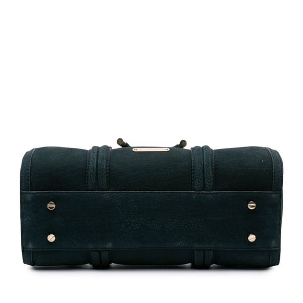 Pre-owned Burberry Nubuck Bow Barrel Top Handle Bag Green