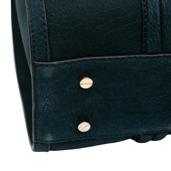 Pre-owned Burberry Nubuck Bow Barrel Top Handle Bag Green