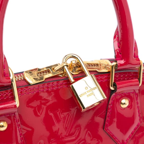 Pre-owned Louis Vuitton Monogram Vernis Alma BB Red