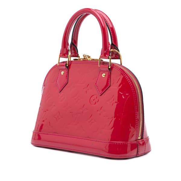 Pre-owned Louis Vuitton Monogram Vernis Alma BB Red