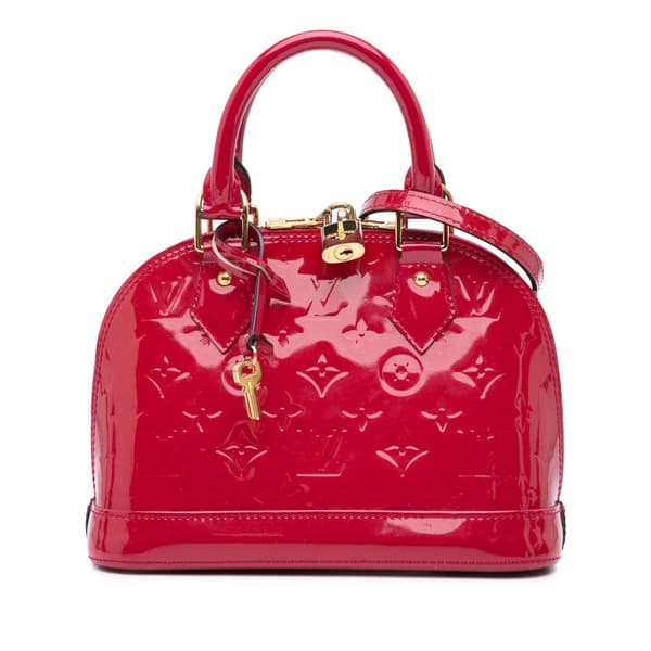 Pre-owned Louis Vuitton Monogram Vernis Alma BB Red