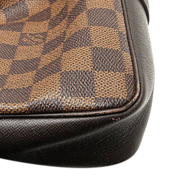 Pre-owned Louis Vuitton Damier Ebene Trousse Pochette Brown