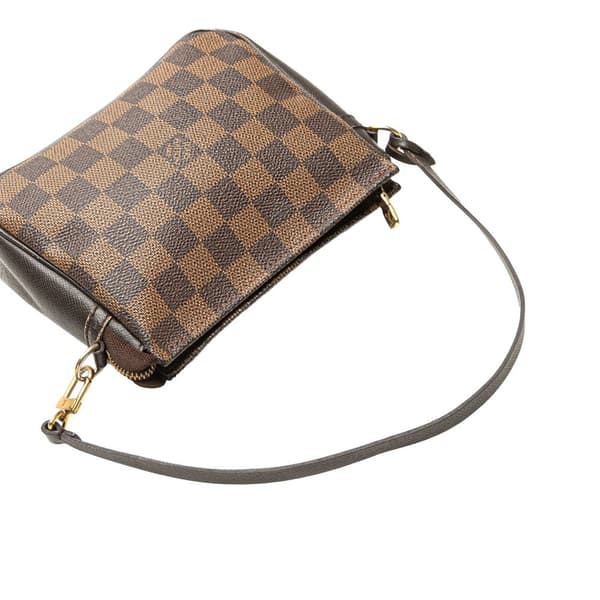 Pre-owned Louis Vuitton Damier Ebene Trousse Pochette Brown