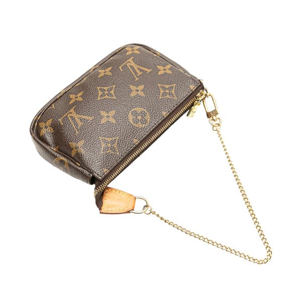 Pre-owned Louis Vuitton Monogram Mini Pochette Accessoires Brown