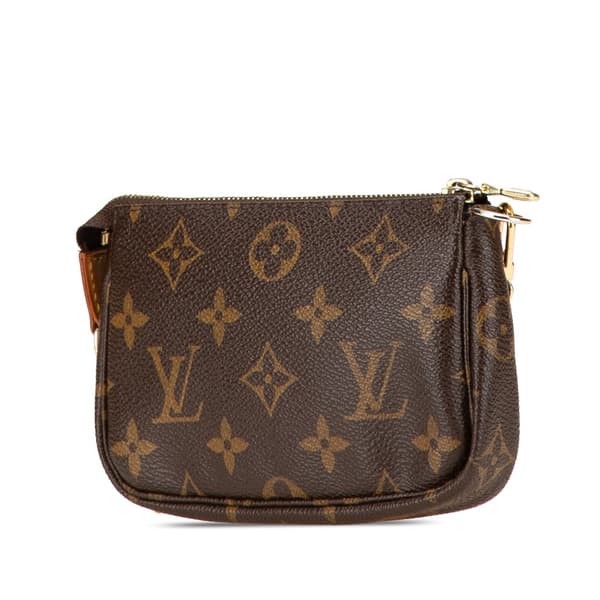 Pre-owned Louis Vuitton Monogram Mini Pochette Accessoires Brown