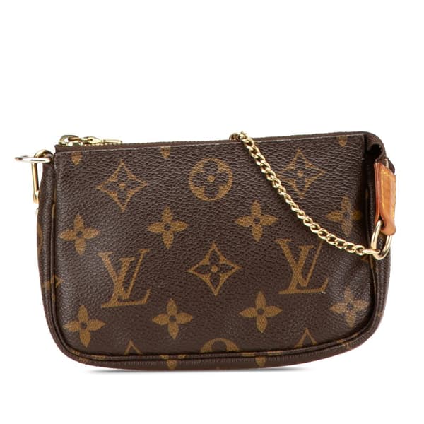 Pre-owned Louis Vuitton Monogram Mini Pochette Accessoires Brown
