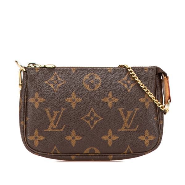 Pre-owned Louis Vuitton Monogram Mini Pochette Accessoires Brown