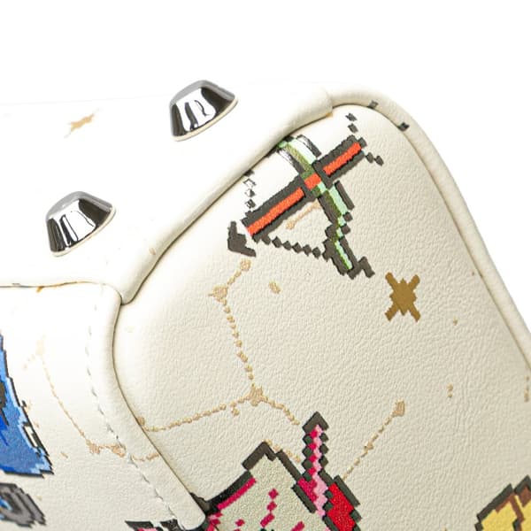 Pre-owned Dior Micro Calfskin Pixel Zodiac Lady Dior White