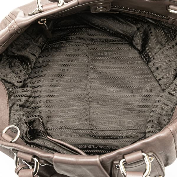 Pre-owned Prada Soft Calf Satchel Brown