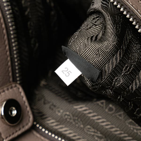Pre-owned Prada Soft Calf Satchel Brown
