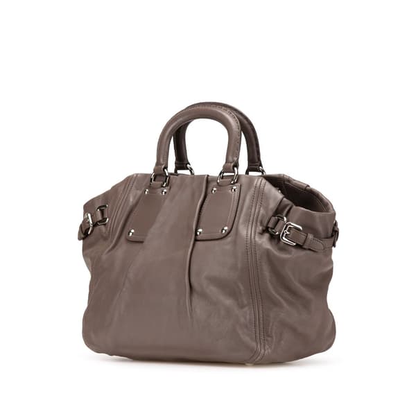 Pre-owned Prada Soft Calf Satchel Brown