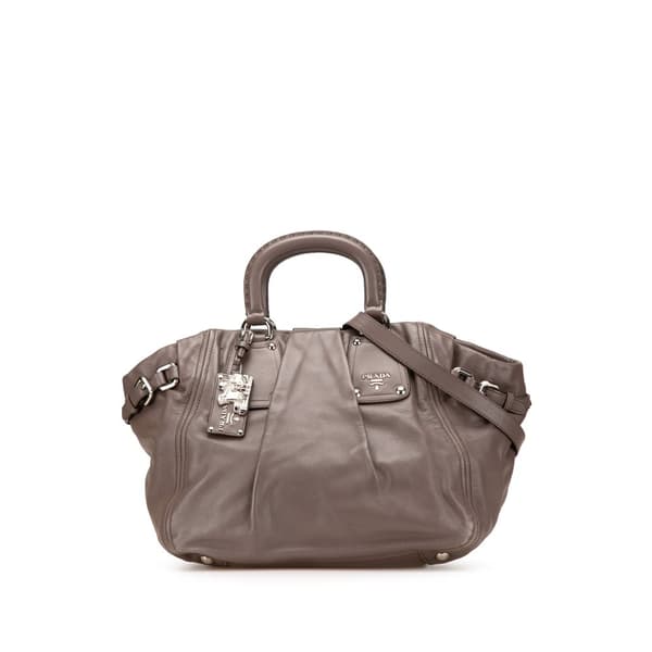 Pre-owned Prada Soft Calf Satchel Brown