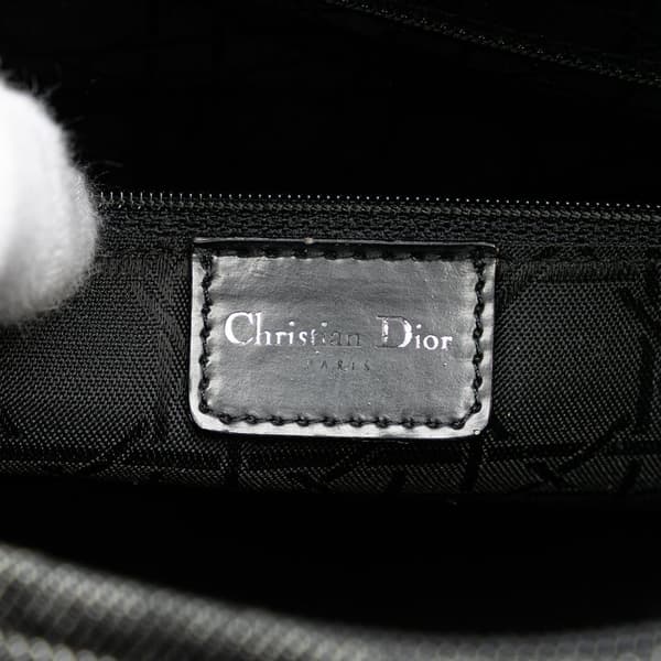 Pre-owned Dior Large Denim Cannage Lady Dior Black