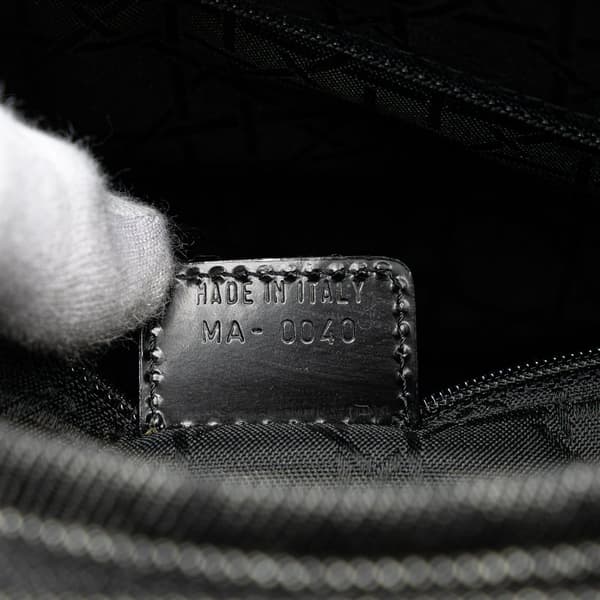 Pre-owned Dior Large Denim Cannage Lady Dior Black