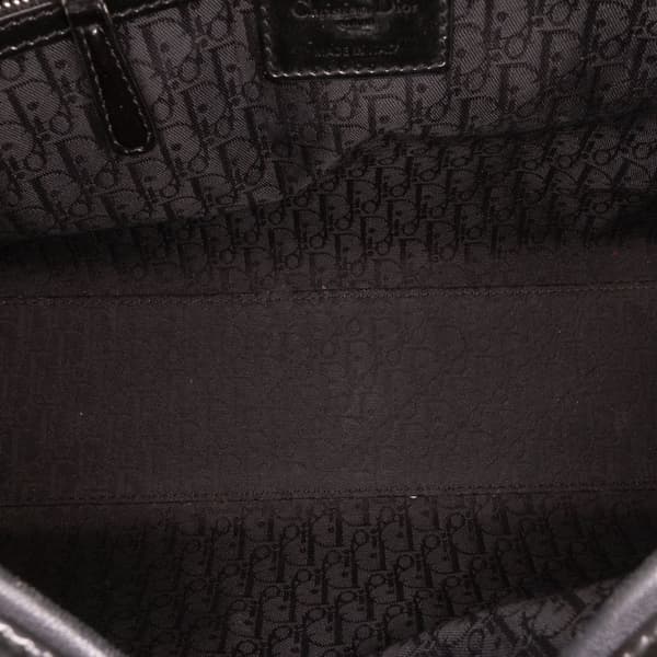 Pre-owned Dior Large Patent Cannage Lady Dior Black