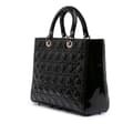 Miniatyrbild 2 av 10: Pre-owned Dior Large Patent Cannage Lady Dior Black