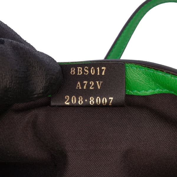 Pre-owned Fendi Mini Zucca Embossed Leather Baguette Satchel Green