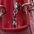 Miniatyrbild 8 av 10: Pre-owned Dior Medium Patent Cannage Lady Dior Red