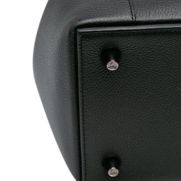 Pre-owned Christian Louboutin Leather Studded Eloise Top Handle Bag Black