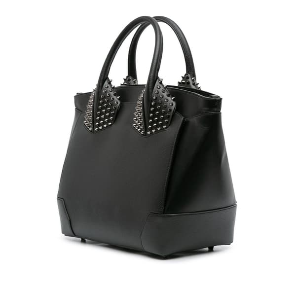 Pre-owned Christian Louboutin Leather Studded Eloise Top Handle Bag Black