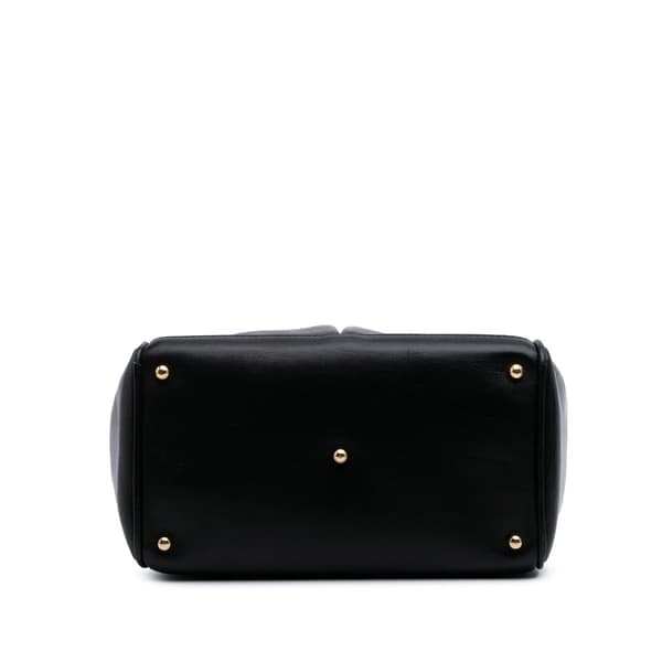 Pre-owned Gucci Small Leather Bamboo Satchel Black