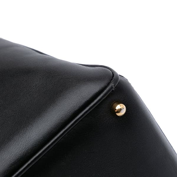 Pre-owned Gucci Small Leather Bamboo Satchel Black