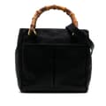 Pikkukuva 1 / 10: Pre-owned Gucci Small Leather Bamboo Satchel Black