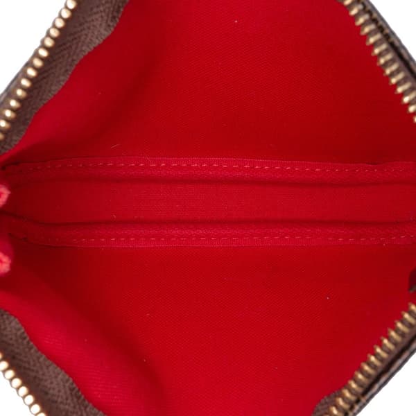 Pre-owned Louis Vuitton Damier Ebene Mini Pochette Accessoires Brown