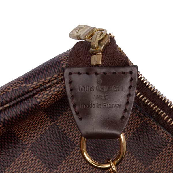 Pre-owned Louis Vuitton Damier Ebene Mini Pochette Accessoires Brown