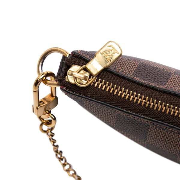 Pre-owned Louis Vuitton Damier Ebene Mini Pochette Accessoires Brown