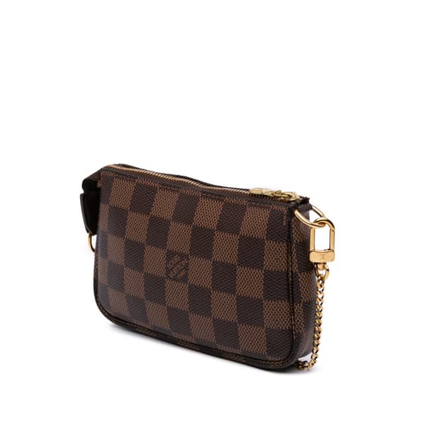 Pre-owned Louis Vuitton Damier Ebene Mini Pochette Accessoires Brown
