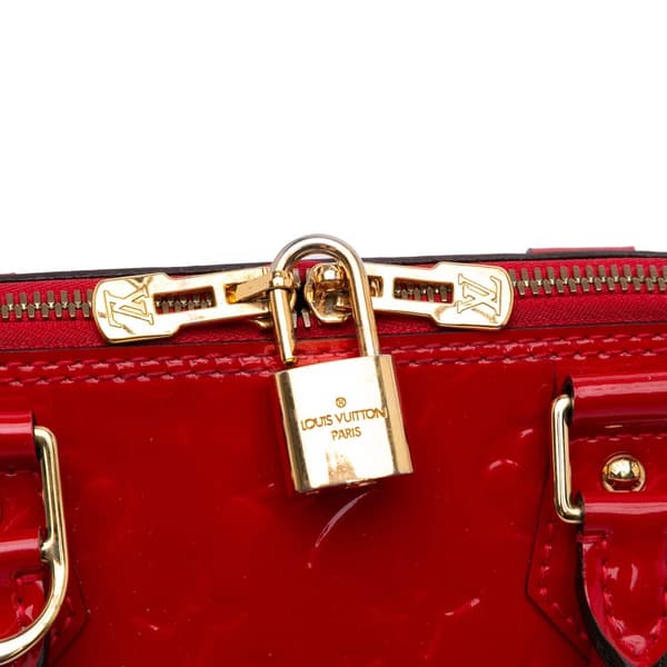 Pre-owned Louis Vuitton Monogram Vernis Alma PM Red
