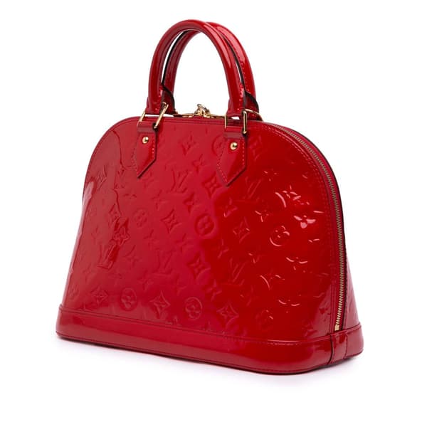 Pre-owned Louis Vuitton Monogram Vernis Alma PM Red