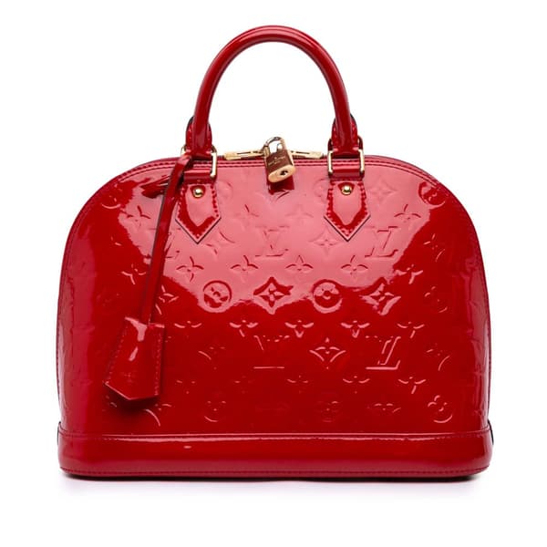 Pre-owned Louis Vuitton Monogram Vernis Alma PM Red