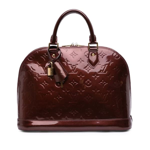 Pre-owned Louis Vuitton Monogram Vernis Alma PM Red
