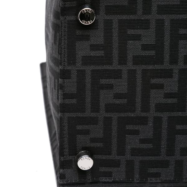 Pre-owned Fendi Large Zucca Jacquard Shopper Tote Black
