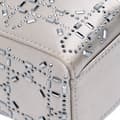 Miniatyrbild 8 av 10: Pre-owned Dior Mini Satin Cannage Strass Crystal Embellished Lady Dior Gray