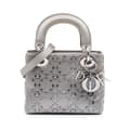 Miniatyrbild 1 av 10: Pre-owned Dior Mini Satin Cannage Strass Crystal Embellished Lady Dior Gray