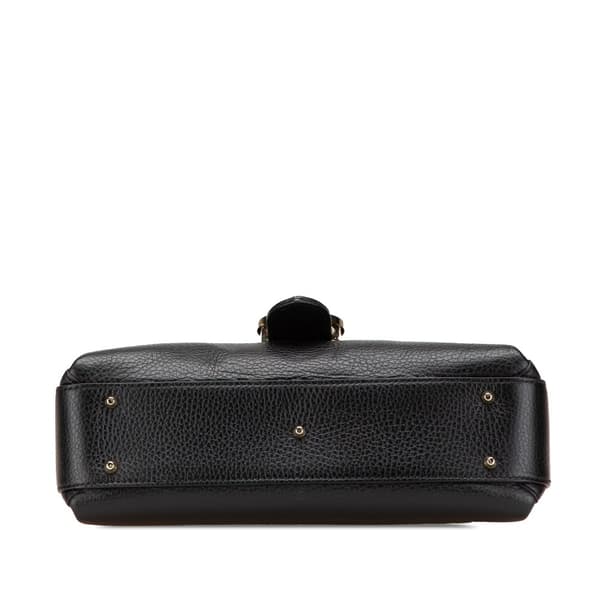Pre-owned Gucci Small Dollar Calf Interlocking G Satchel Black