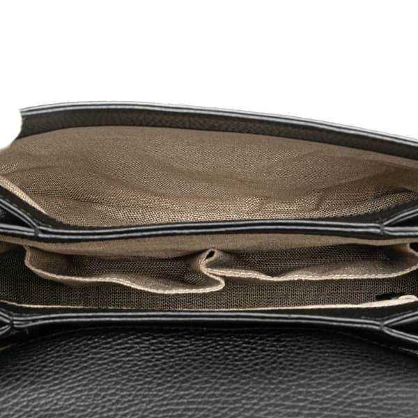 Pre-owned Gucci Small Dollar Calf Interlocking G Satchel Black