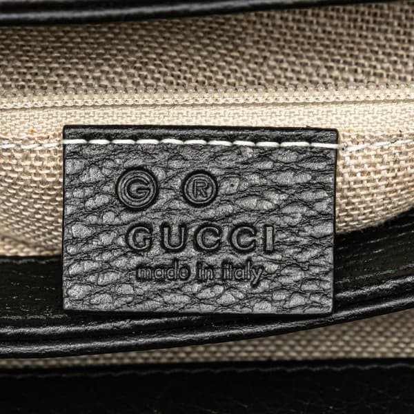 Pre-owned Gucci Small Dollar Calf Interlocking G Satchel Black
