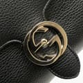 Miniatyrbild 7 av 10: Pre-owned Gucci Small Dollar Calf Interlocking G Satchel Black