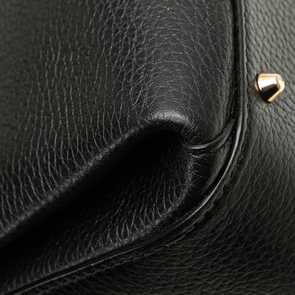 Pre-owned Gucci Small Dollar Calf Interlocking G Satchel Black