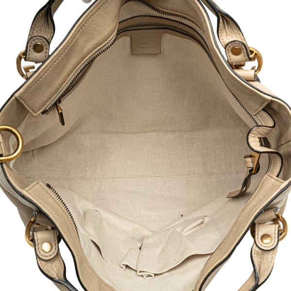 Pre-owned Gucci Medium Leather Miss GG Satchel Brown